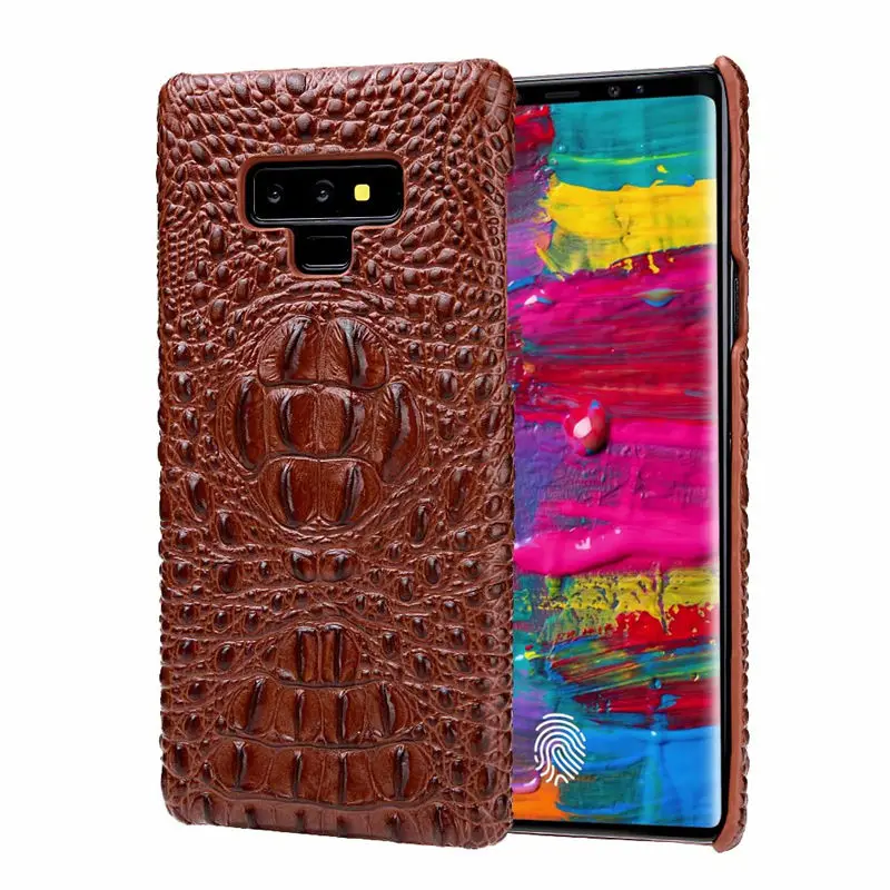 Чехол из натуральной кожи для Samsung Galaxy S8 S9 S10 плюс s9Plus Чехол класса люкс с рисунком «крокодил» головной телефон чехол для Galaxy Note 8 9 крышка