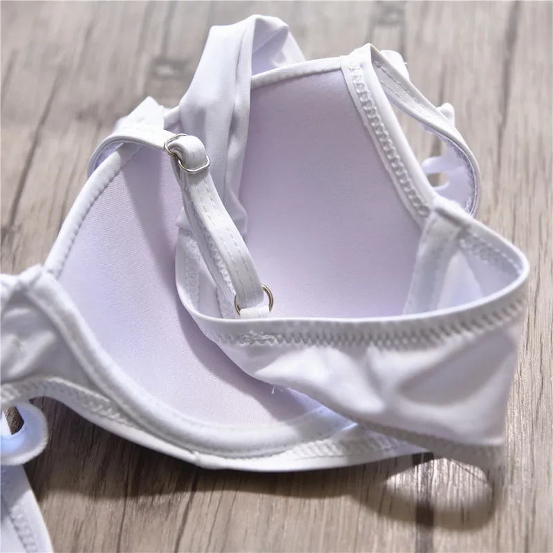 Женские купальные костюмы одноцветные для фитнеса купальник на косточках