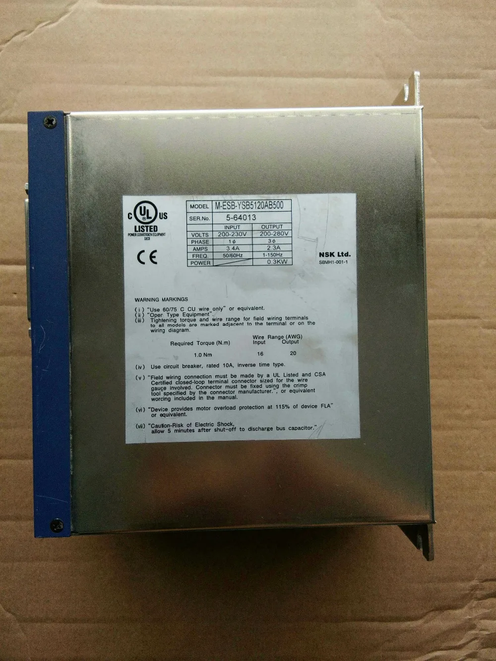

ESB-YSB5120AB500-03 Nsk Servo Driver / Drive Used