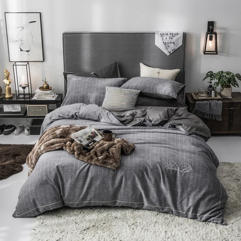 Комплект постельного белья из хлопка с бархатной тканью постельное белье