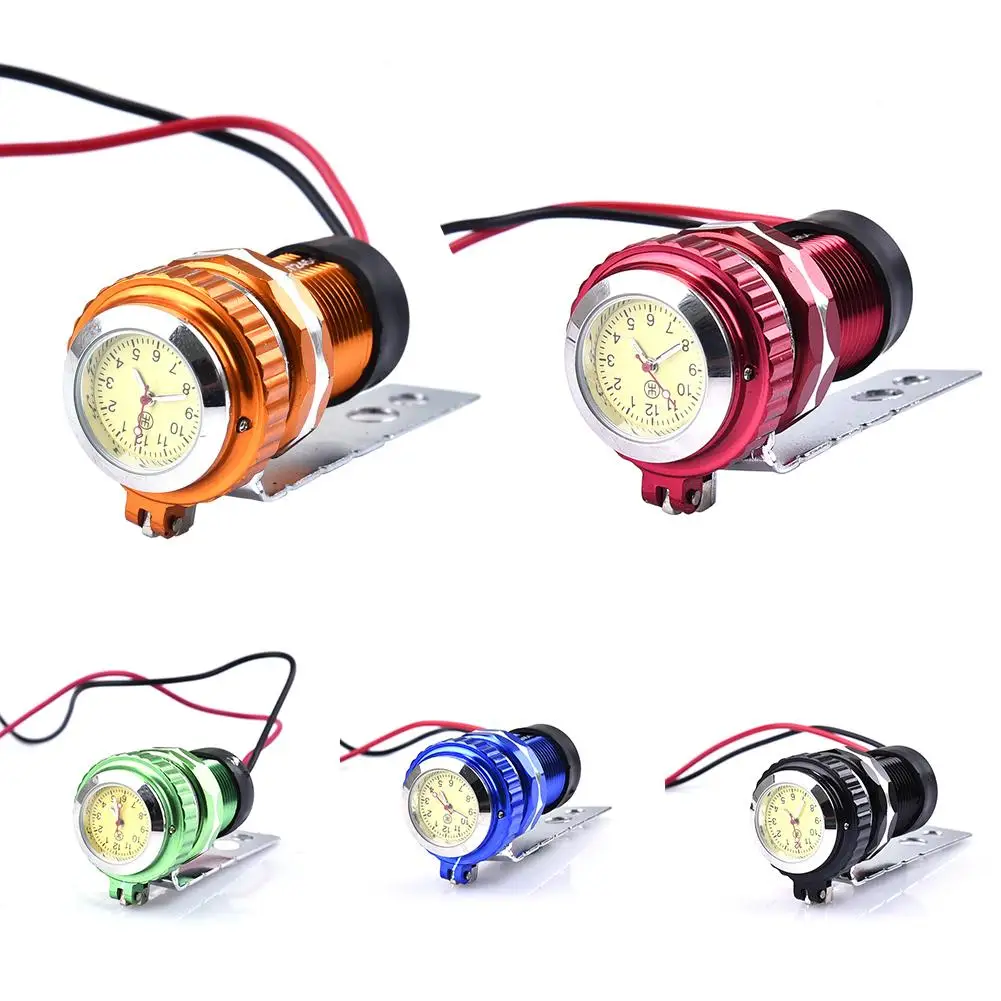 Измененные аксессуары для мотоцикла автомобиль USB с часами зарядное устройство 12