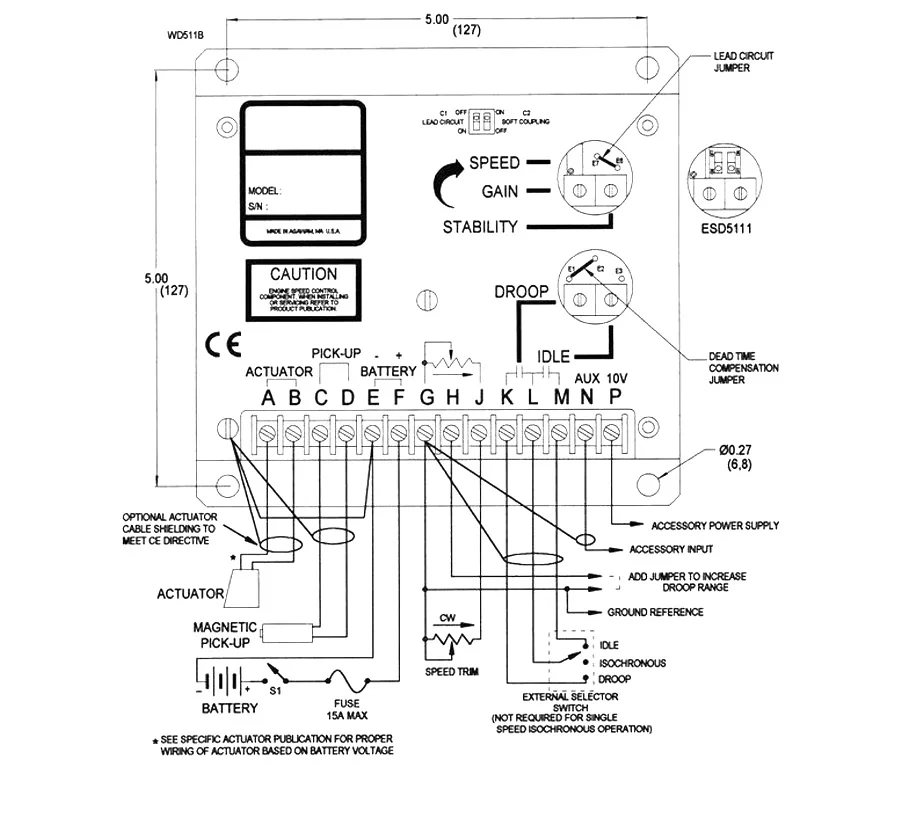 Регулятор скорости двигателя генератора ESD5111