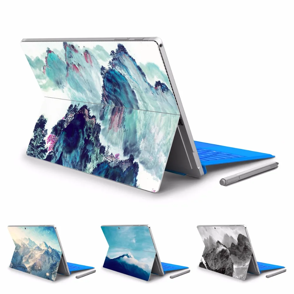 GOOYIYO-для Micro Surface Pro 5 виниловая задняя большая наклейка планшет наклейка деревянная текстура кожи чехол с логотипом вырезанный и подарок