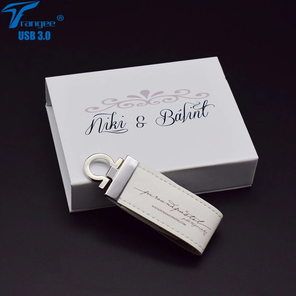 Trangee 40 шт./лот флеш накопитель USB 3 0 16 ГБ кожаный пендрайв с картонной коробкой