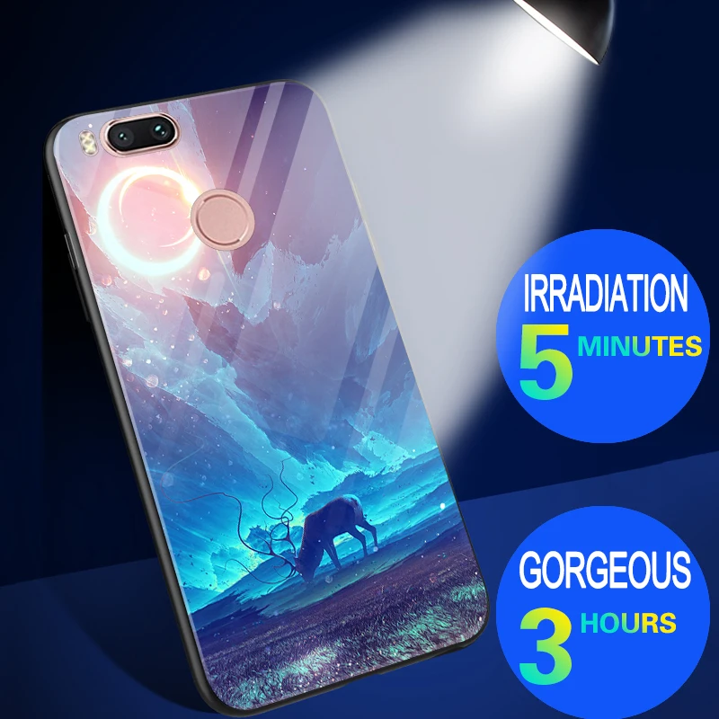 Lu mi nous чехол для телефона s для Xiaomi mi 5 5S Plus 5X 6X A1 A2 космический ночной Блестящий стеклянный чехол для Xiaomi mi Note 3