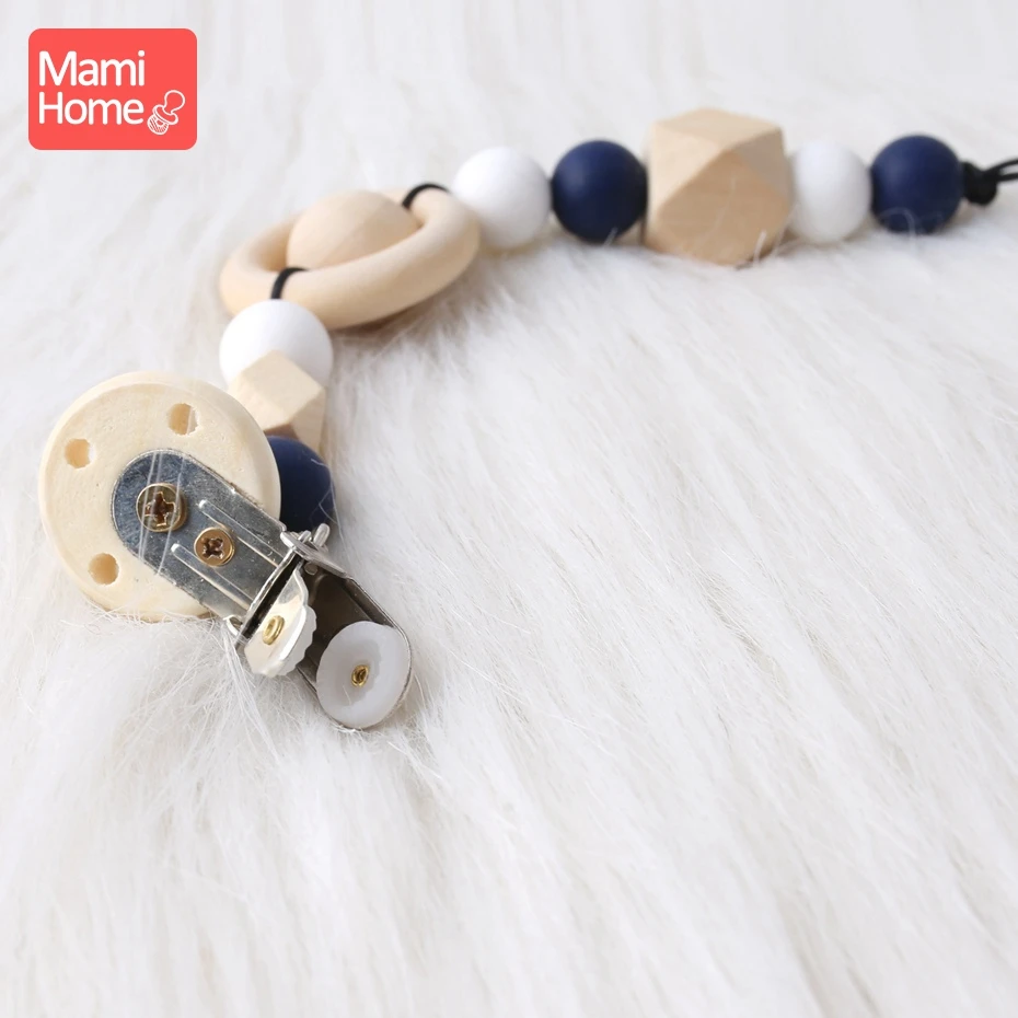 Mamihome 1 шт. детские соски с цепочкой деревянные бусины для малышей игрушки