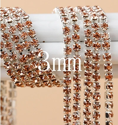 5 ярдов (3 мм) Хрустальная чашка из горного хрусталя коготь цепь отделка страз