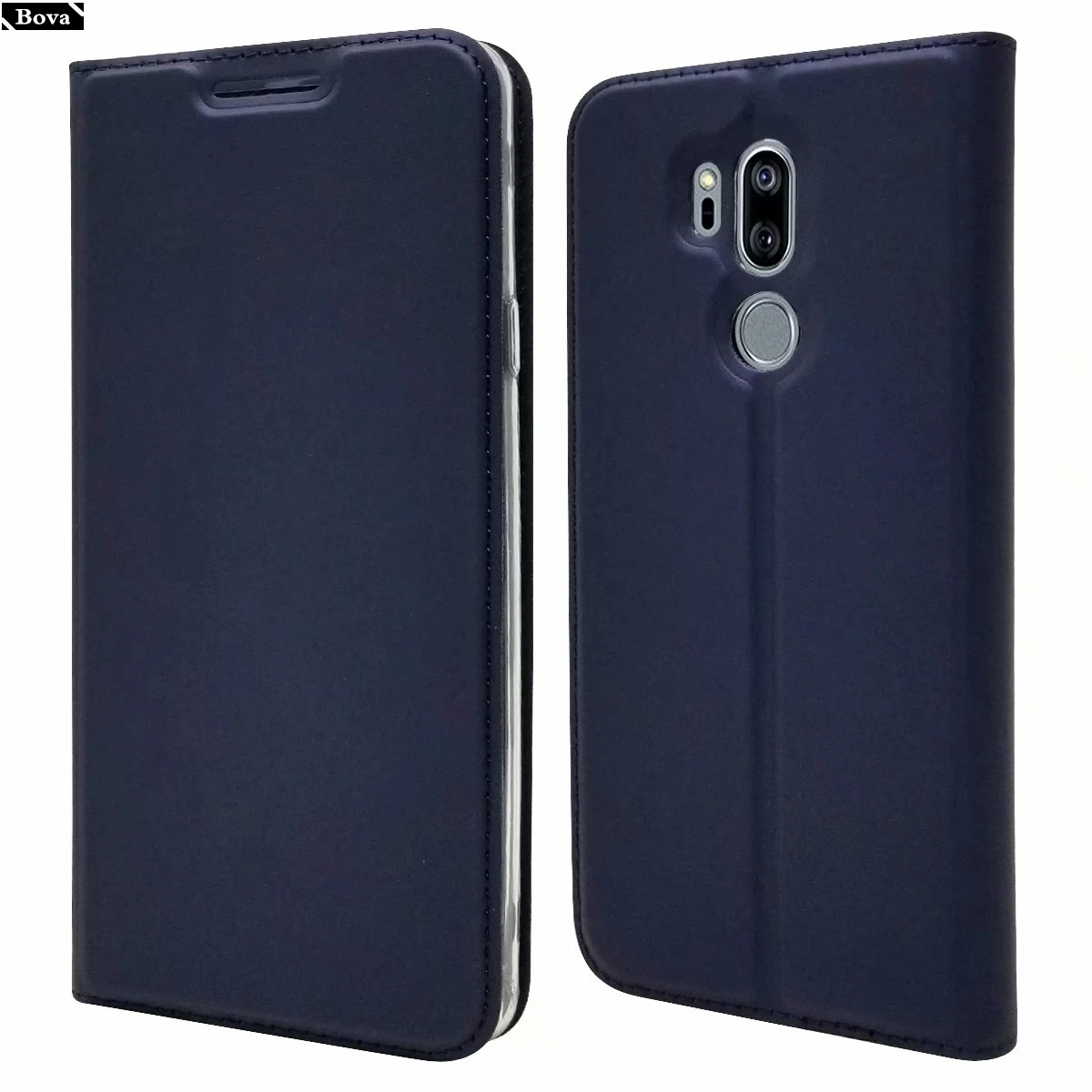 Ультратонкий чехол для LG G7 G7 ThinQ 6,1 дюймов, чехол с магнитной адсорбцией, держатель для карт, деловой стиль - Цвет: Navy Blue
