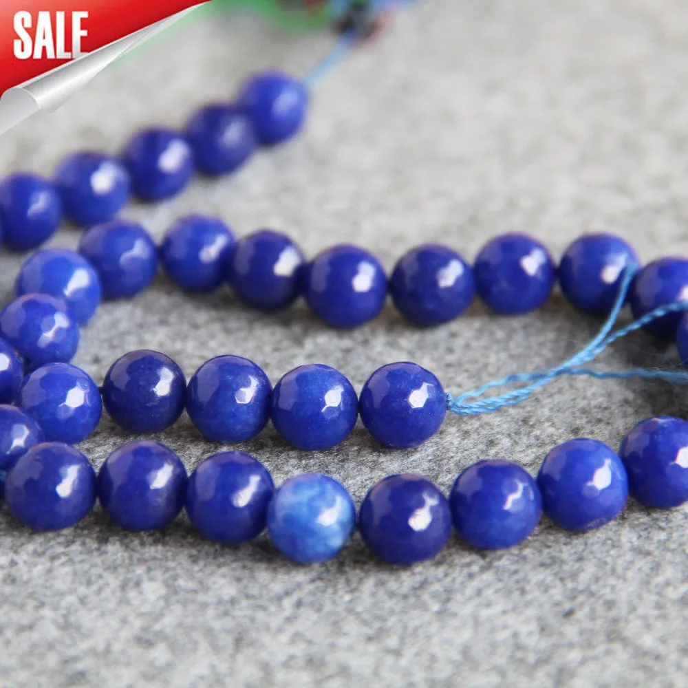 Новинка для ожерелья 10 мм натуральный темно синий цвет граненый камень ручной