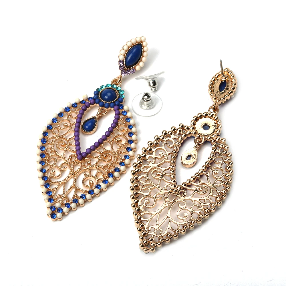 Парабола Золотой Цвет Boho Винтаж Листьев Полые Образной кривой Падения Подвеска