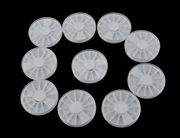 New 10x Rotatable Container Case Nail Art Empty Storage Wheels Rhinestones Beads Slices Box | Showing Shelf