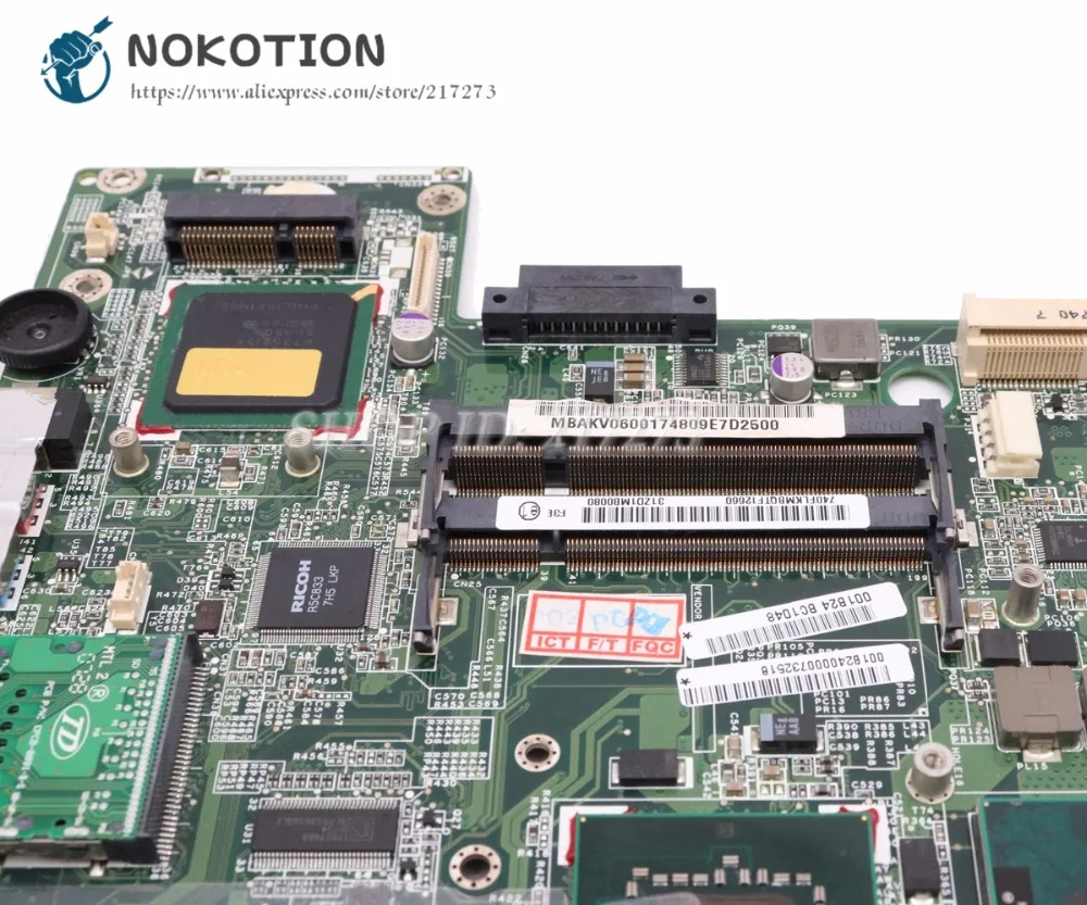 Материнская плата NOKOTION для ноутбука Acer aspire 5920G MBAKV06001 DA0ZD1MB6F0 MB.AKV06.001 GM965 DDR2