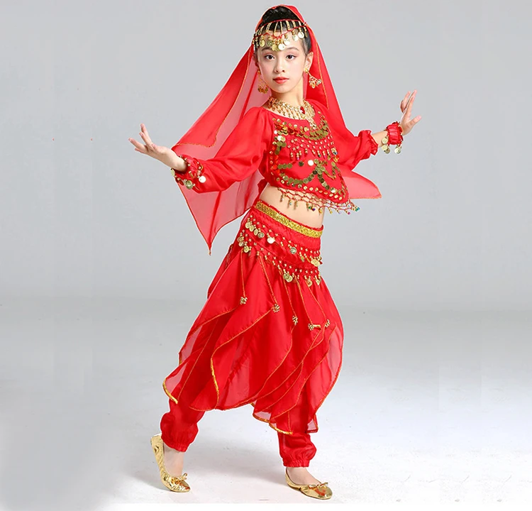 Детский костюм для танца живота с длинным рукавом 5 шт./компл.|Танец живота| |