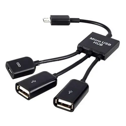 

Top Sale 3in1 Micro USB HUB OTG Male to Female Dual USB 2.0 Adapter Cable for Samsung