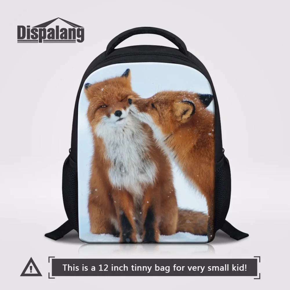 Dispalang Kiss Fox 3D Детские рюкзаки для детского сада 12 дюймовый школьный рюкзак