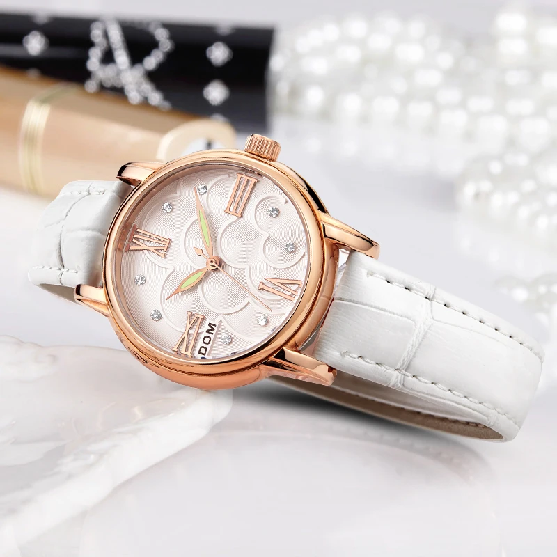 Watch women DOM Brand luxury Fashion Casual Lady Wrist watches leather waterproof quartz Stylish relogio feminino G-1028 | Наручные часы