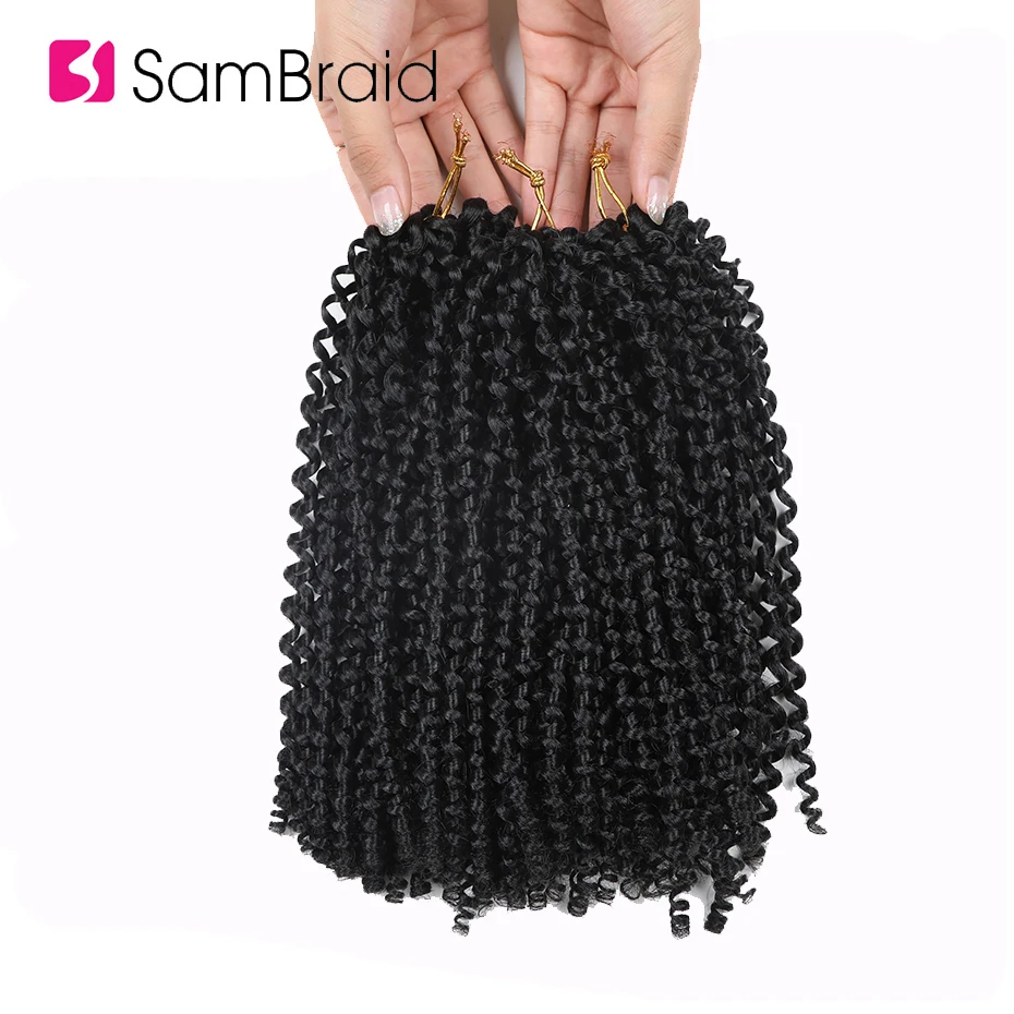 

SAMBRAID новые богемные завитые короткие косы с крючком волосы 120 г в упаковке синтетические плетеные волосы 10 дюймов накладные волосы