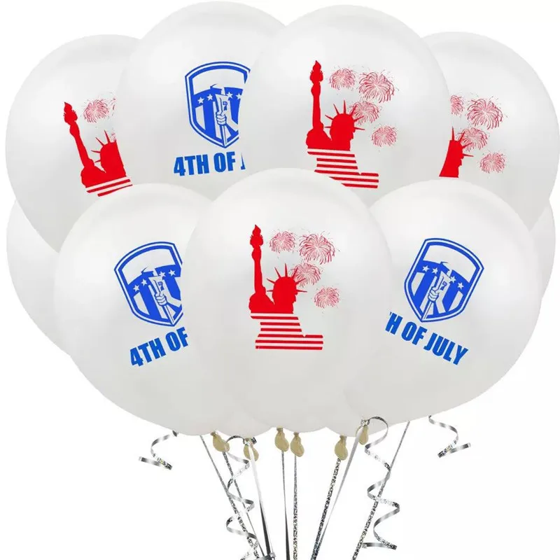 10 pcs 12inch Hot Seller Red And Blue Statue Of Liberty Latex Balloon Us Independence Day National Decoration | Дом и сад