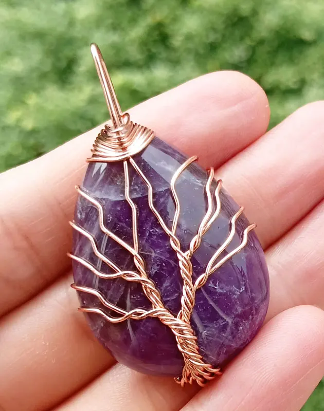 Натуральный драгоценный камень кулон тигровый глаз Аметист Роза кварц Агат