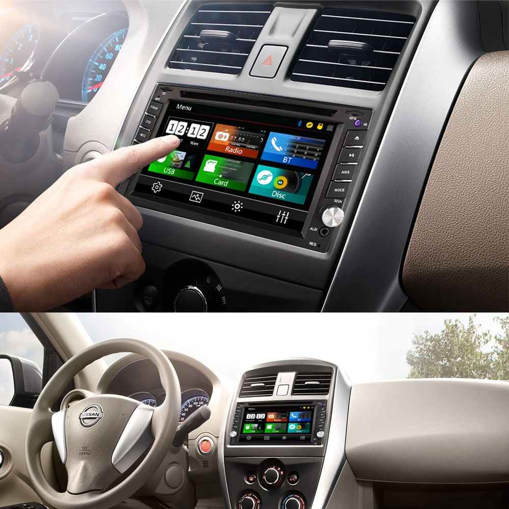 2 din Автомобильный dvd плеер Поддержка заднего вида Bluetooth USB SD радио Gps для Nissan Volkswagen