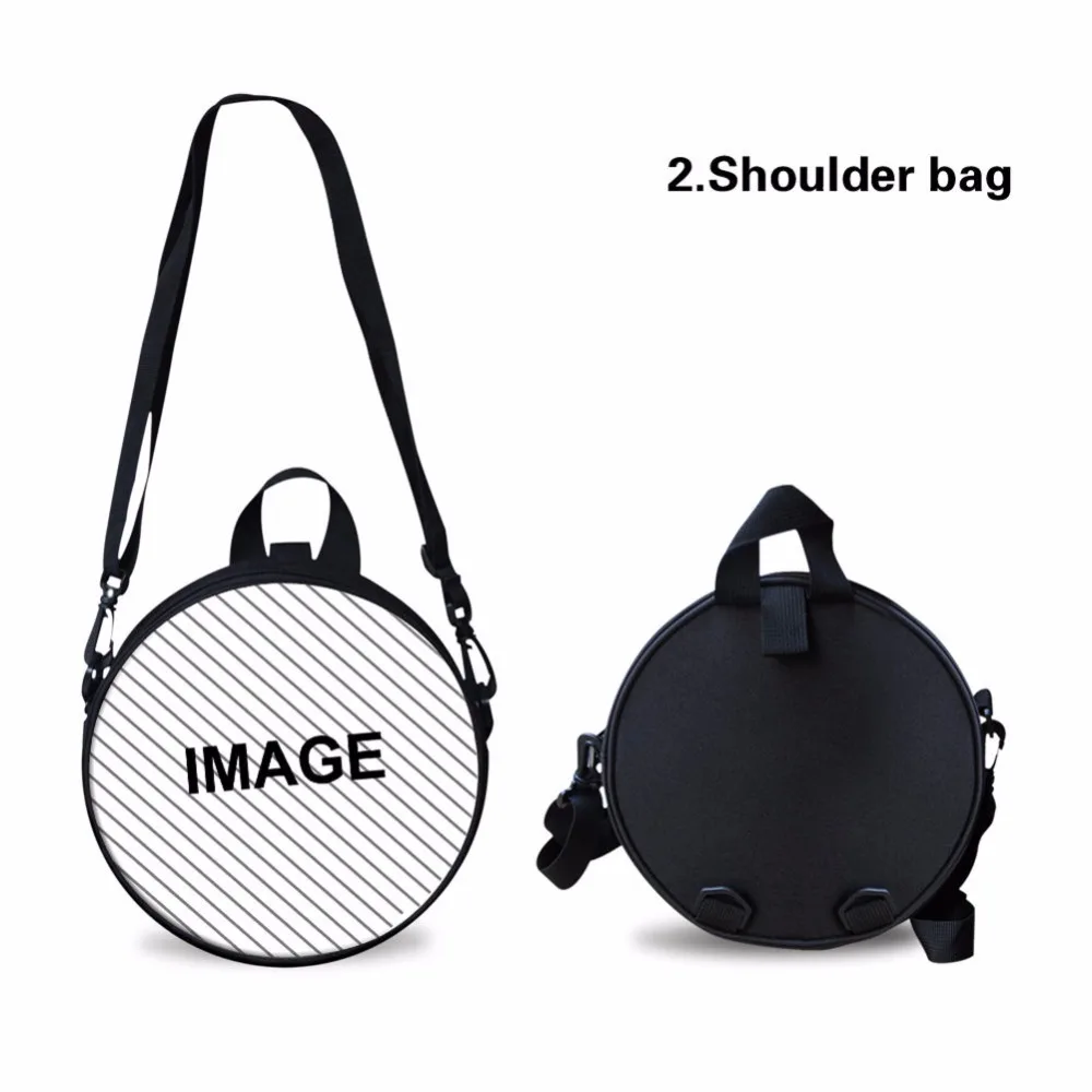 Детская круглая школьная сумка с объемным изображением лошади и животных для