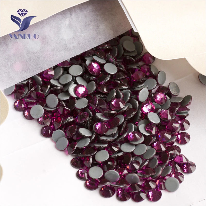 YANRUO 2058HF SS4-SS30 фуксия Горячая фиксация стразы с плоской спинкой - Цена: 1062.4