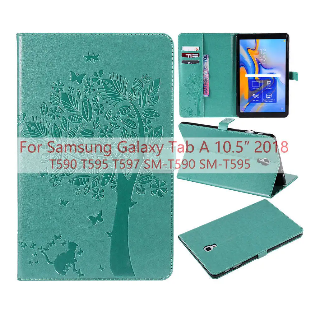 Green Роскошный чехол для samsung Galaxy Tab A A6 10,1 T585 T580 T580N чехол для Galaxy Tab A A2 10,5 дюймов T590 T595 T597 Funda - Цвет: Green