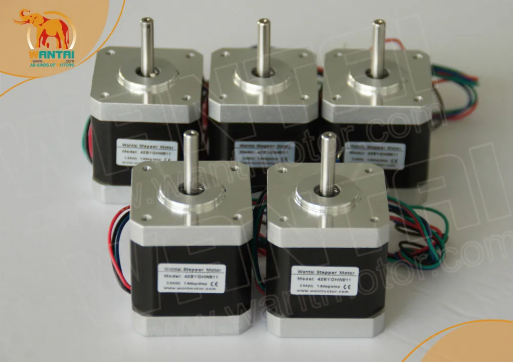 

5pcs NEMA17 78 Oz-in CNC stepper motor stepping motor/2.5A wantai cnc motor 42BYGHW811 High Quality in 3D Printer