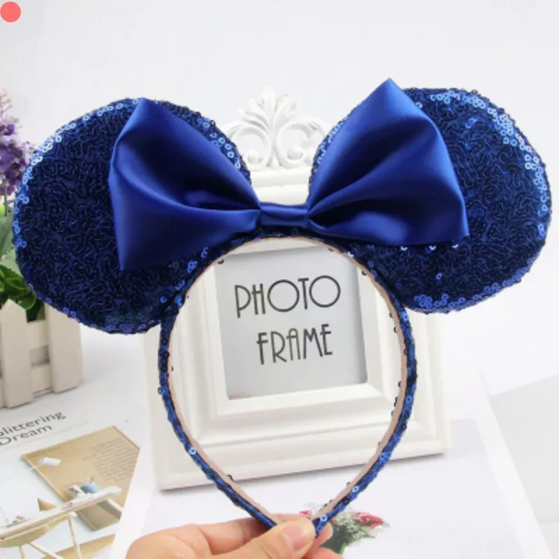 blue s 1 Новинка, синие, красные волосы, блестки, Микки, Минни Маус, уши, однотонная черная повязка на голову, празднование дня рождения мальчика - Цвет: blue s 1