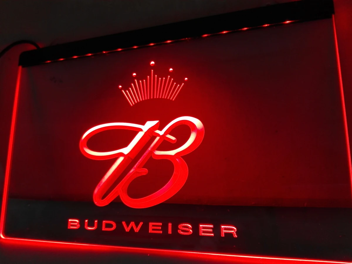 LE006- Budweiser King пивной бар паб клуб светодиодный светодиодная неоновая