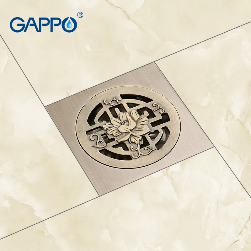GAPPO античная латунь душевой сток в полу Ванна стопор отходов фильтр ванная плитка