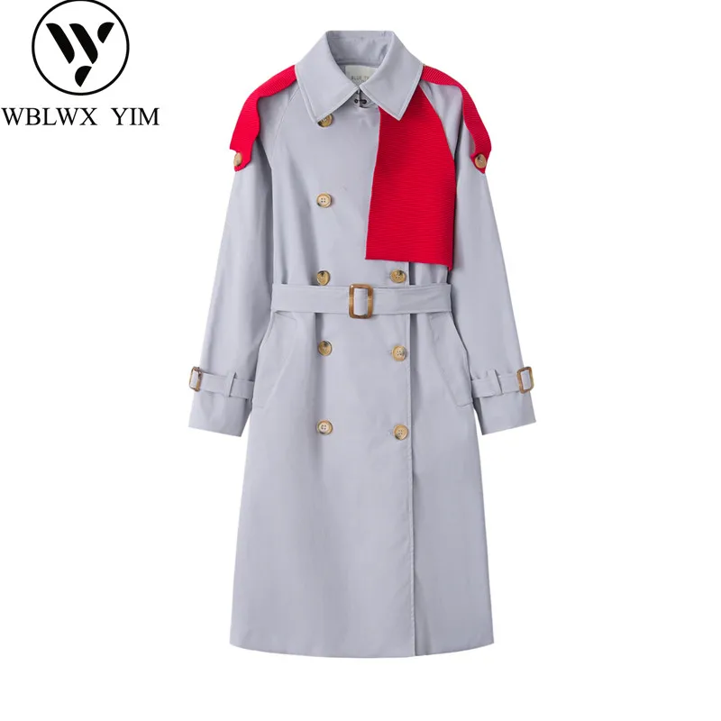 Spring Autumn Trench coat for Womens Classic Double Breasted Belt Long Trench Lady Elegant Casual Business coats High quality