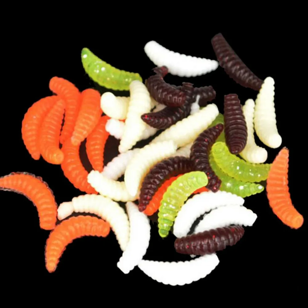 50/150 шт. 2 см личинка Grub приманки искусственные мягкие приманки запах червей рыболовные приманки на открытом воздухе Рыбалка Аксессуары для приманки, Новинка