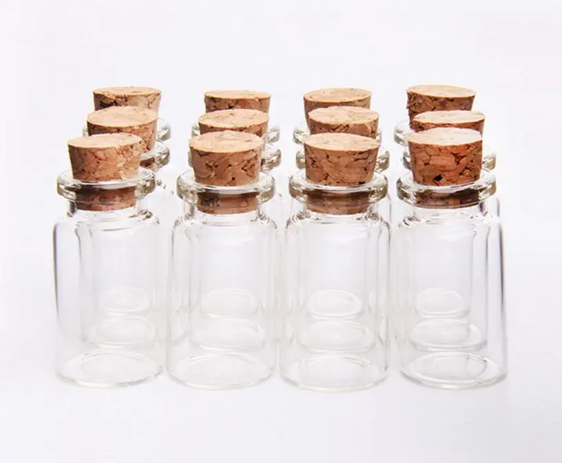 Quevinal 500 шт./лот 7 мл прозрачная маленькая Милая Мини пробка стеклянные банки