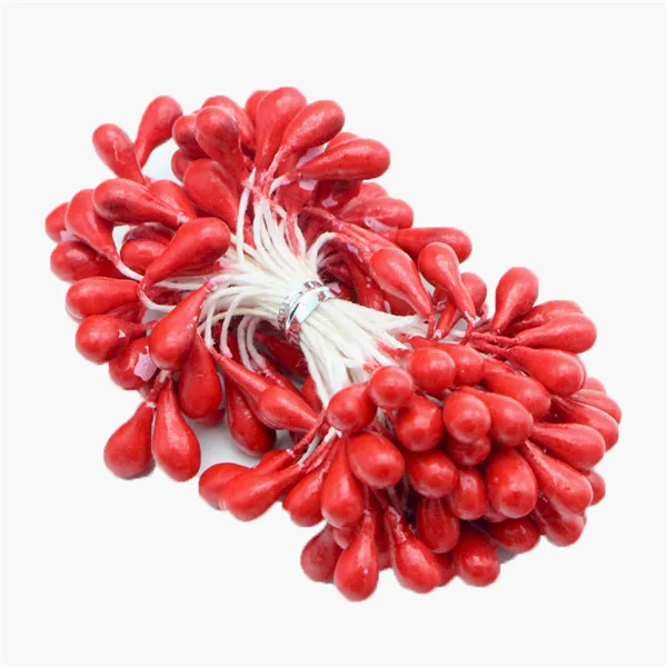 Color 5 red 70 шт., 5 мм, разные цвета, Двойные наконечники, жемчужный цветок, тычинки для украшения торта и рукоделия, C1302 - Цвет: Color 5 red
