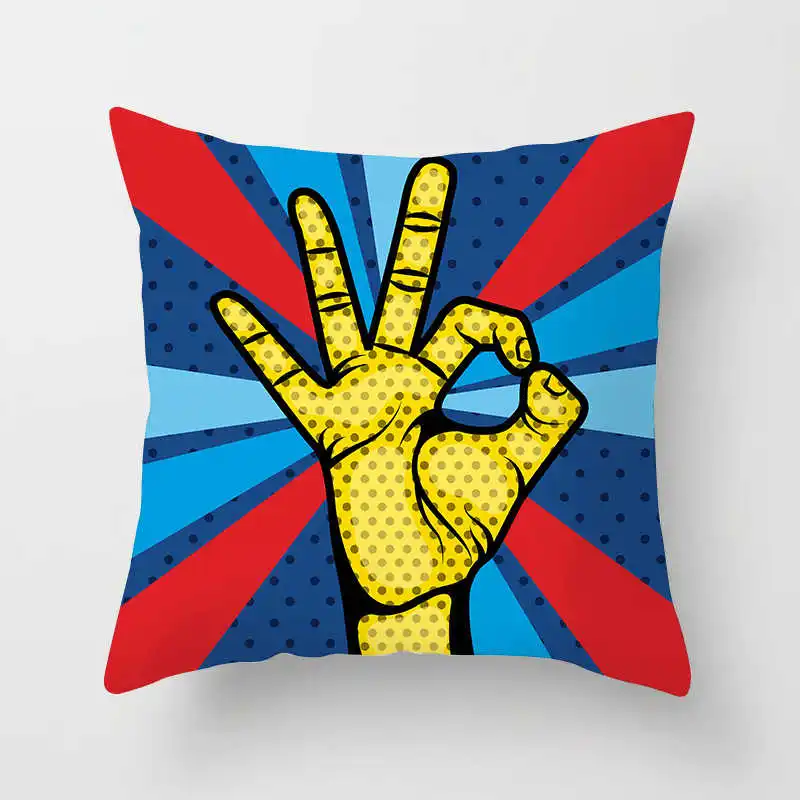 velvet polyester pillowcase home decorative heart five star dot triangular flag balloon ok cushion cover | Дом и сад