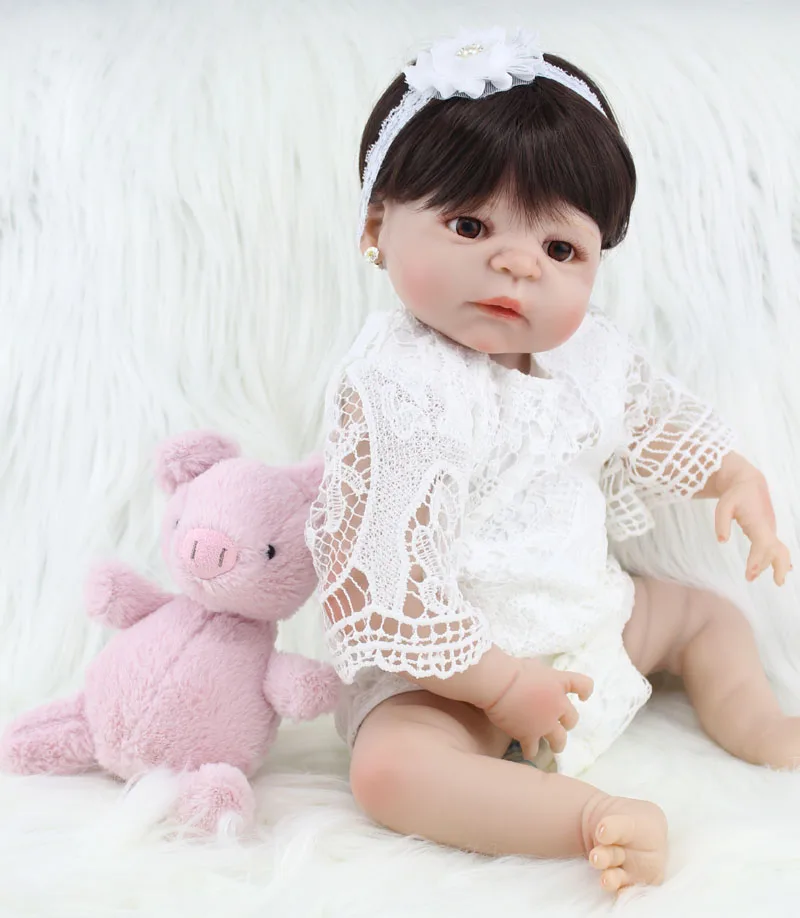 55 см полноразмерная силиконовая кукла Reborn Girl игрушка для малышей Реалистичная 22
