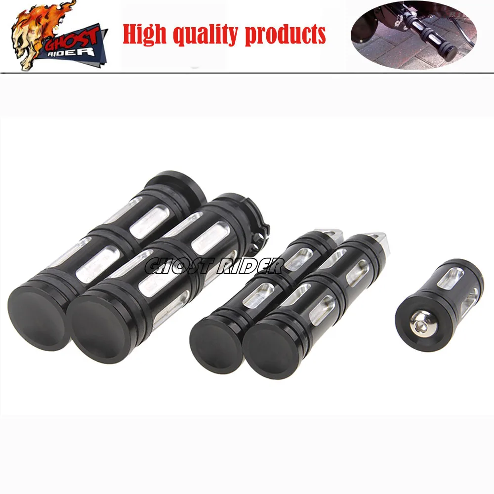 

Hot CNC Motorcycle Edge Cut Foot Pegs+1''Handlebar Grips Protaper+Shifter Peg fits for Harley Davidson Iron 883 XL883N Touring B