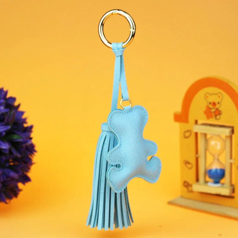 Naomy& ZP брелок с кисточками для ключей в виде животных, Boho Bohemia, милый брелок для ключей с медведем, Длинные Брелки, модные ювелирные изделия, аксессуары для сумок - Цвет: Blue