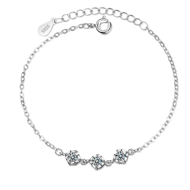 Твердые Геометрические Квадратные Циркон Lucky браслеты и для женщин ювелирные