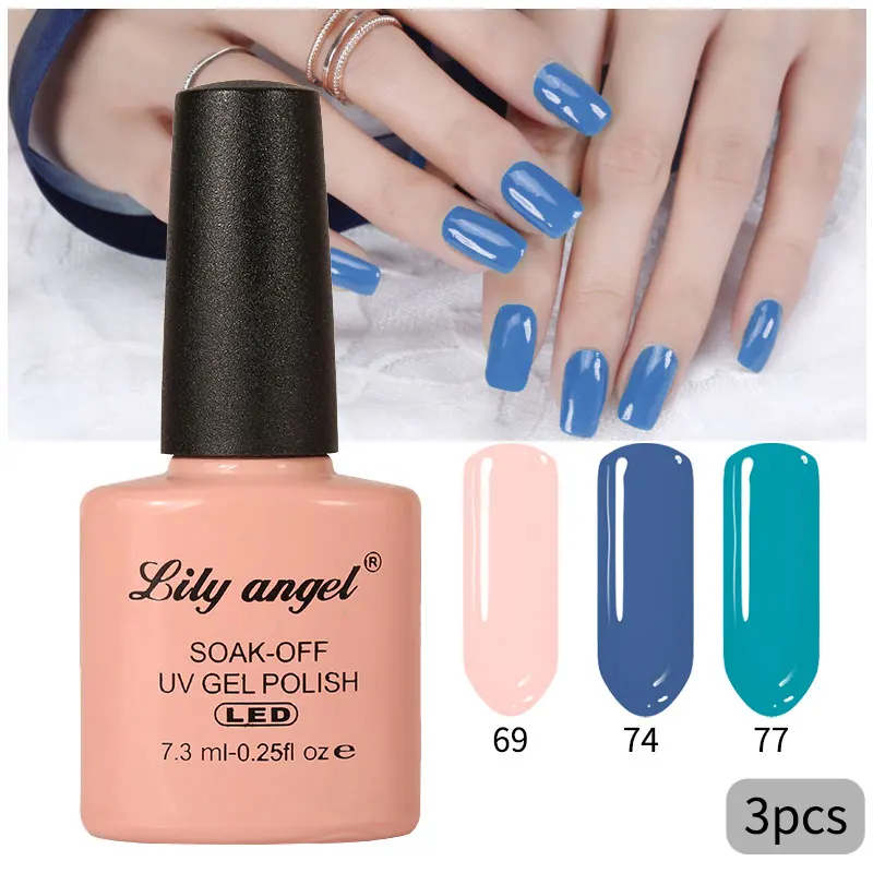 697477 Lily Angel, высокое качество, Гель-лак для ногтей, для маникюра, салонные советы, горячая Распродажа, цвет, 7,3 мл, впитывается, органический УФ светодиодный Гель-лак для ногтей - Цвет: 697477
