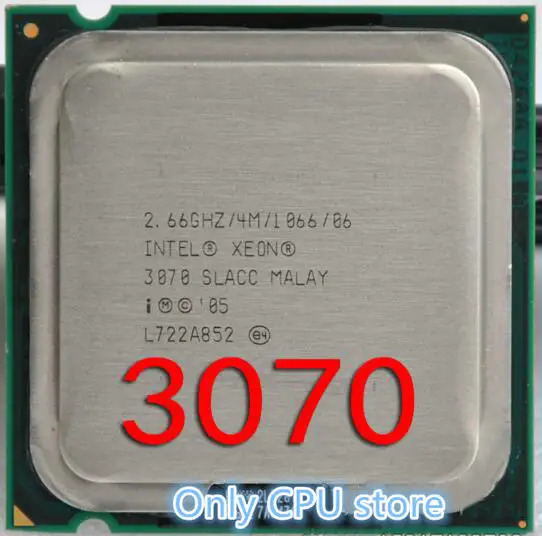 Бесплатная доставка 3070 (кэш память 4 МБ 2 66 ГГц) двухъядерный процессор LGA775 xeon для