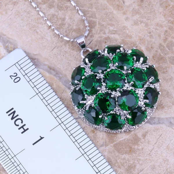 Наборы украшений из серебра с кулоном и цирконием размер кольца 6 7 8 9 10 11 12 S0021 |