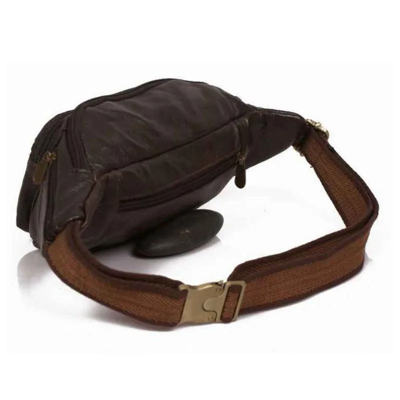 Брендовые забавные нагрудные сумки из натуральной кожи Мужские поясные