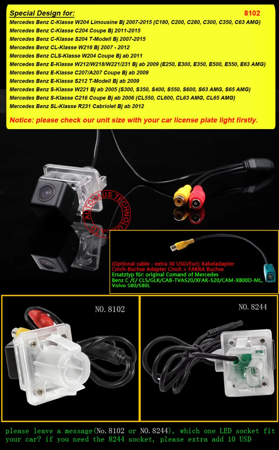 Для Sony CCD Mercedes Benz C E CL S Klasse W204 W212 W216 W221 камера заднего вида для парковки