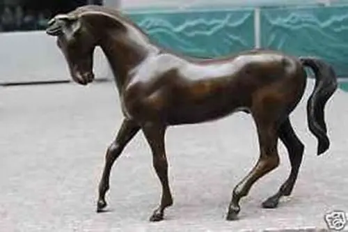 

Free Shipping 23CM Tibet bronze statue collectable BRONZE CARVEN HORSE STATUE