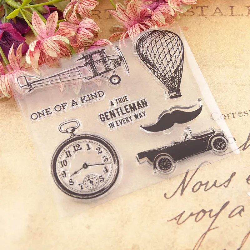 

Vintage Old Clock Car Transparent Clear Stamps Silicone Seal for DIY Scrapbooking Card Making Photo Album Decor Crafts Supplies