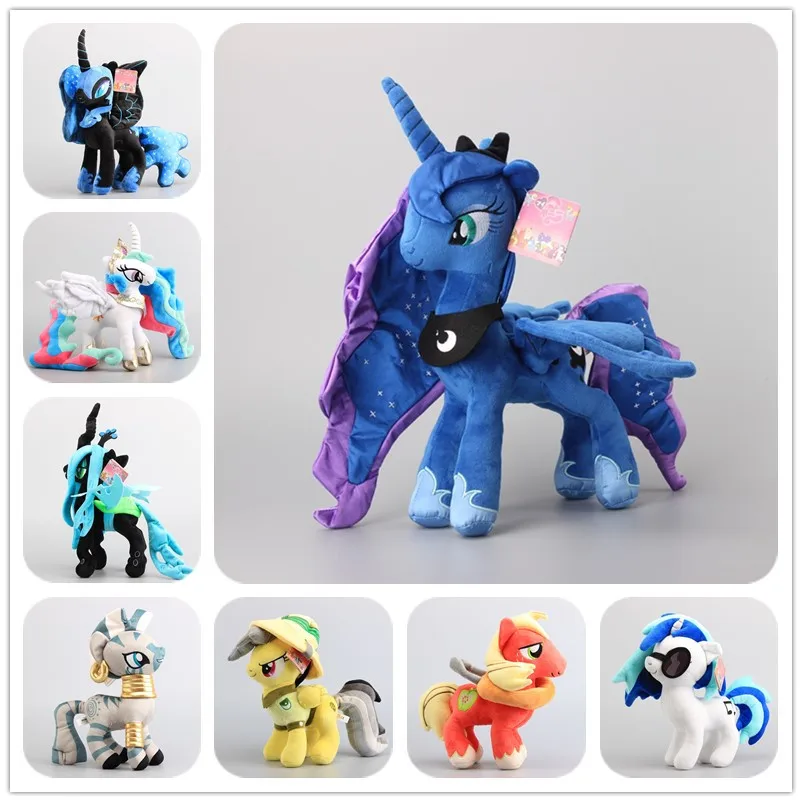 Muñecos de peluche de dibujos animados para niñas, muñecos de peluche suaves de 38 CM con 8 estilos a elegir, caballo de lujo, pesadilla, Luna y Luna