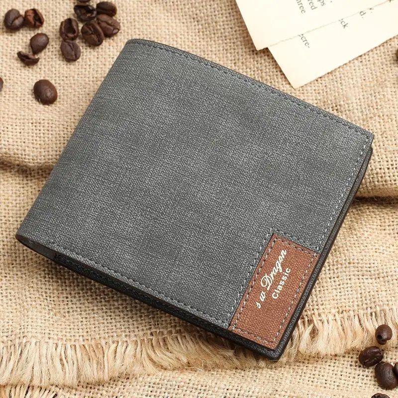 Carteira Кошелек, мужские кошельки, портмоне, мужские кошельки, мужские кошельки - Цвет: Серый