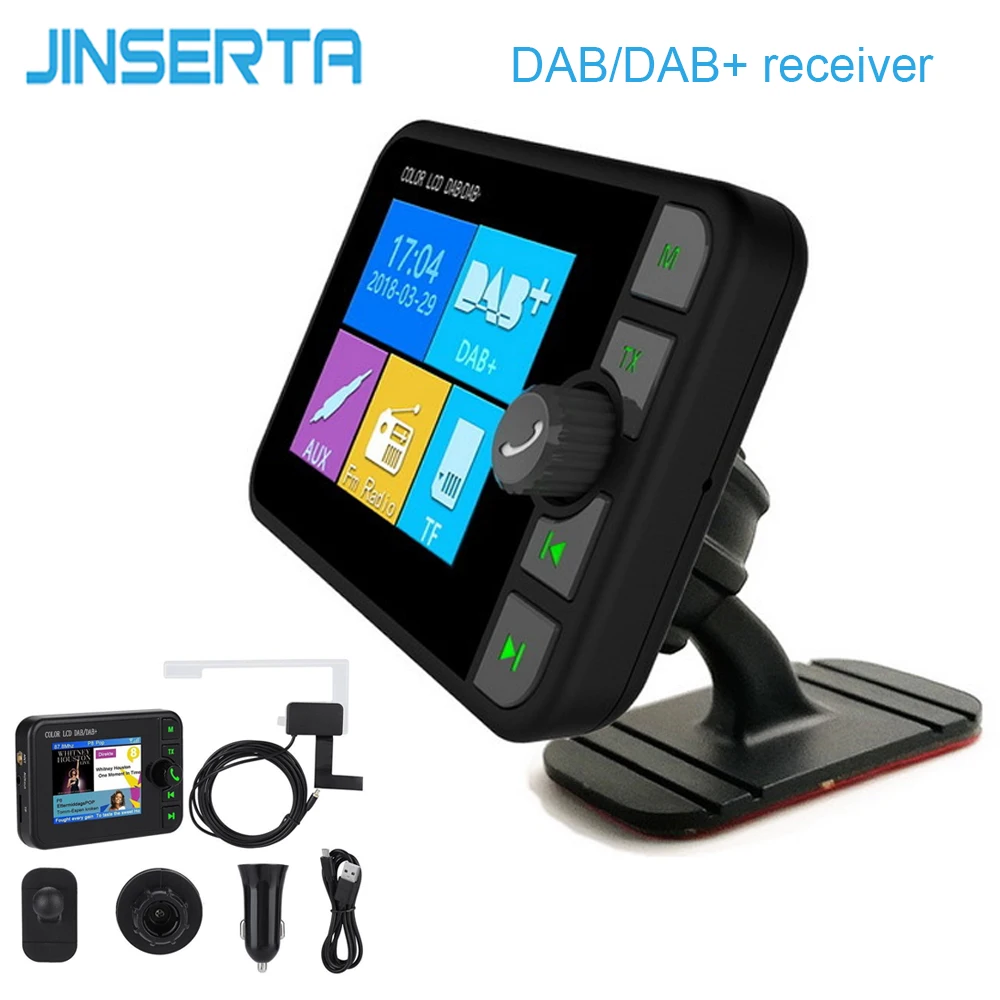 Мини радиоприемник JINSERTA цветной TFT Bluetooth fm передатчик + Антенна MCX 3 5 мм аудиовыход
